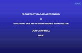 PLANETARY RADAR ASTRONOMY or STUDYING SOLAR …