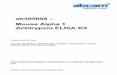 ab205088 – Antitrypsin ELISA Kit Mouse Alpha 1