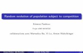 Random evolution of population subject to competition