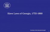Slave Laws of Georgia, 1755-1860