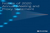 Notice of 2020 Annual Meeting and Proxy Statement