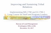 Improving and Sustaining Tribal Relations