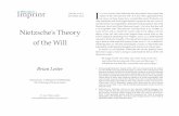 Nietzsche's Theory of the Will - University of Michigan