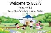 Primary 4 & 5 Meet-The-Parents Session on 16 Jan 2020