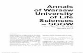 Annals of Warsaw University of Life Sciences – SGGW