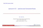 Lecture # 07: Laminar and Turbulent Flows