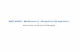 MEM 380/800 – Mechatronics 2 – Mechanisms and Algorithms
