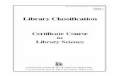Certificate Course in Library Science