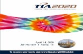 April 1-4, 2020 JW Marriott | Austin, TX