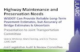 Highway Maintenance and Preservation Needs