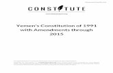 Yemen's Constitution of 1991 with Amendments through 2015