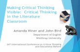 Making Critical Thinking Visible: Critical Thinking in the
