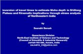 Inversion of travel times to estimate Moho depth in ...