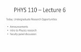 PHYS 110 – Lecture 6