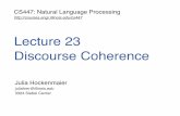 Lecture 23 Discourse Coherence - Course Websites