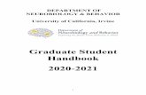 Graduate Student Handbook 2020-2021 - neurobiology.uci.edu