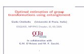 Optimal estimation of group transformations using entanglement