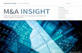 INVESTMENT BANKING IN THIS EDITION M&A INSIGHT