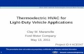Thermoelectric HVAC for Light-Duty Vehicle Applications