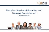 Member Services Education and Training Presentation