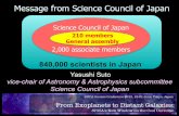 Message from Science Council of Japan