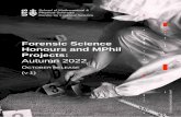Forensic Science Honours and MPhil Projects