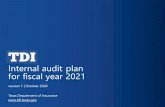 Internal audit plan for fiscal year 2021