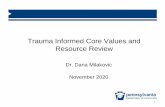 Trauma Informed Core Values and Resource Review