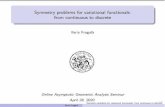 Symmetry problems for variational functionals: from ...
