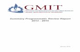 Summary Programmatic Review Report 2013 - 2015 - GMIT