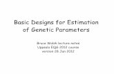 Basic Designs for Estimation of Genetic Parameters