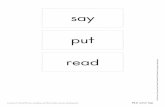 say put read © 2018 by Irene C. Fountas and Gay Su Pinnell