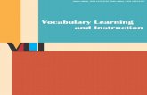 Vocabulary Learning and Instruction