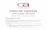 COST OF CAPITAL LECTURE NOTES - COL Campus