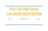 Prior Lake High School 12th GRADE REGISTRATION