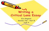 Writing a Critical Lens Essay - Buffalo Public Schools