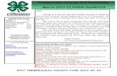 Trempealeau County 4 H Newsletter March 2017 CLOVER disPATCH