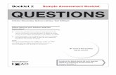 Booklet 2 Sample Assessment Booklet QUESTIONS