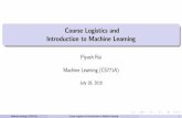 Course Logistics and Introduction to Machine Learning