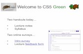 Welcome to CS5 Green