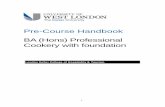 Pre-Course Handbook BA (Hons) Professional Cookery with ...