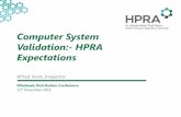 Computer System Validation:- HPRA Expectations