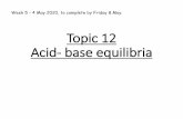 Topic 12 Acid- base equilibria