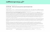 Afterpay Limited ASX: APT ASX Announcement