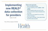 Implementing new REALD* data collection for providers ...