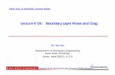 Lecture # 08: Boundary Layer Flows and Drag