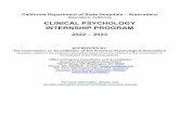 CLINICAL PSYCHOLOGY INTERNSHIP PROGRAM