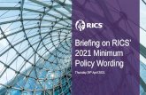 Briefing on RICS’