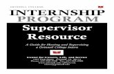INTERNSHIP PROGRAM Supervisor Resource