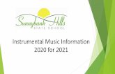 Instrumental Music Information 2020 for 2021